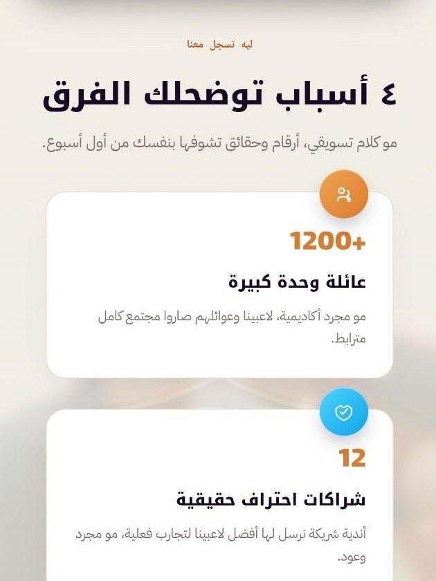 قسم أسباب التسجيل في أكاديمية الأنيق